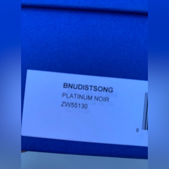 AUTHENTIC STUART WEITZMAN NUDISTSONG 4" STRAP SANDAL HEEL PLATINUM Noir 9.5 - Picture 8 of 12